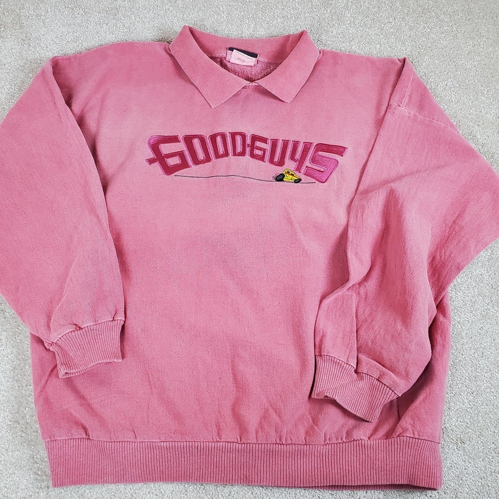 Vintage Goodguys Women's Pullover Size Medium Dark Coral Long Sleeve 90s